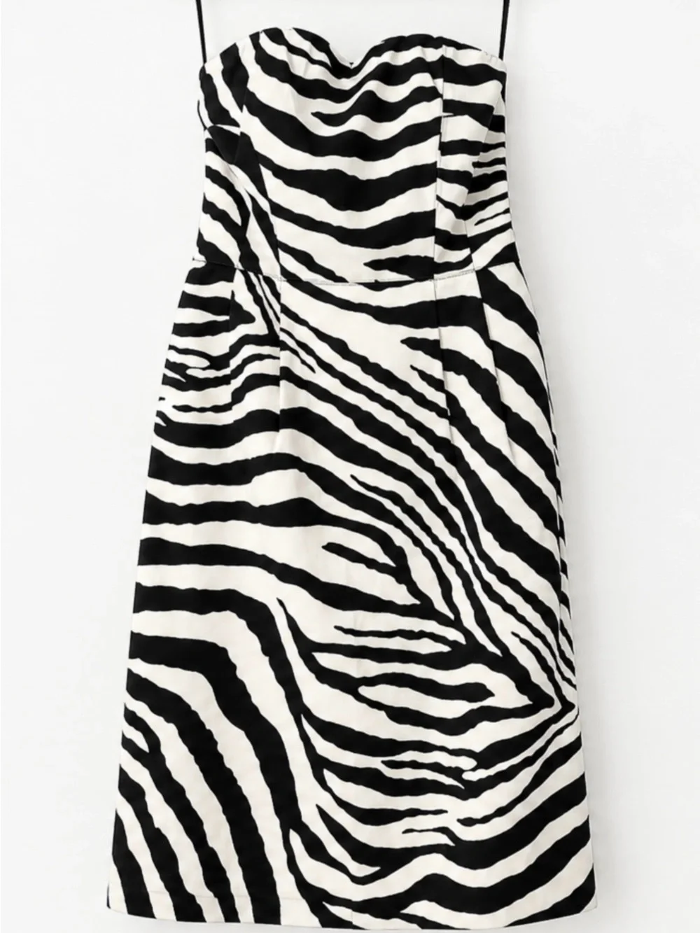 NWT Express Zebra-Print Strapless Dress - Black & White